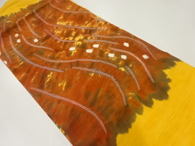 JAPANESE NAGOYA OBI / FUSHI TSUMUGI / SHIBORI / ABSTRACT